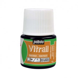 Краска для стекла и металла PEBEO Vitrail прозрачная лаковая, цвет 050-059 янтарный, 45 мл